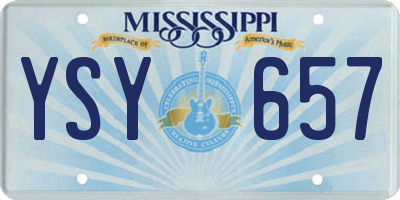 MS license plate YSY657