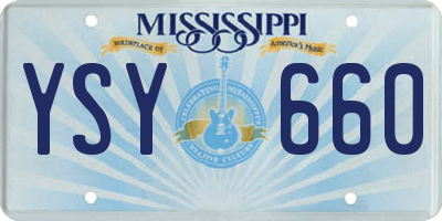 MS license plate YSY660