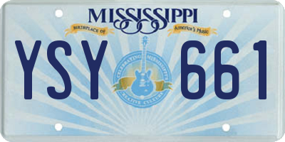MS license plate YSY661
