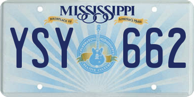 MS license plate YSY662