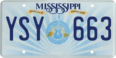 MS license plate YSY663