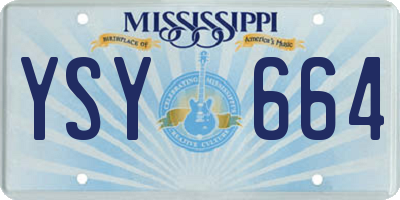 MS license plate YSY664