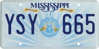 MS license plate YSY665