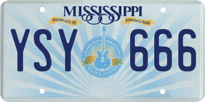 MS license plate YSY666