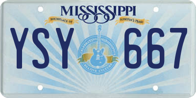MS license plate YSY667