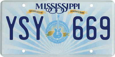 MS license plate YSY669