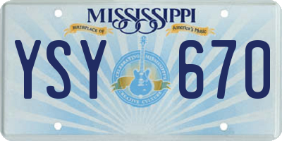 MS license plate YSY670