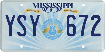 MS license plate YSY672