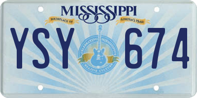 MS license plate YSY674