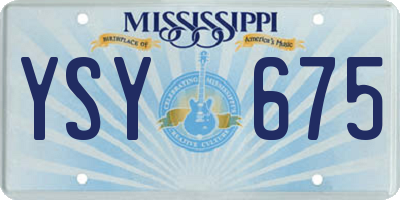 MS license plate YSY675