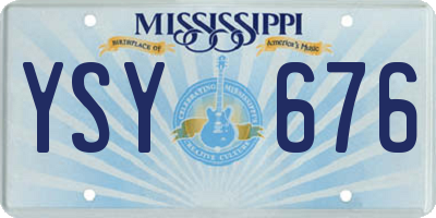 MS license plate YSY676