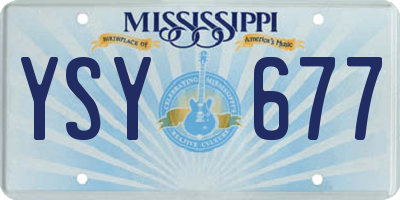 MS license plate YSY677