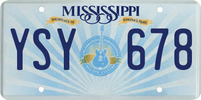 MS license plate YSY678