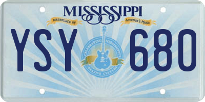 MS license plate YSY680