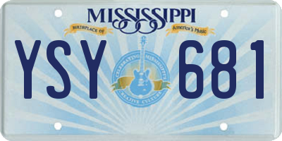 MS license plate YSY681