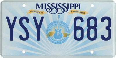 MS license plate YSY683
