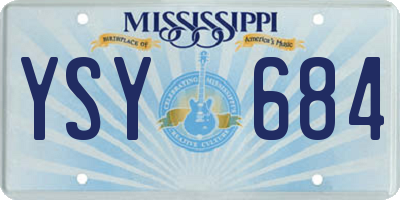 MS license plate YSY684