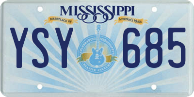 MS license plate YSY685