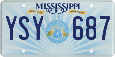 MS license plate YSY687
