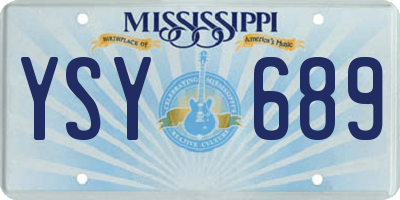 MS license plate YSY689