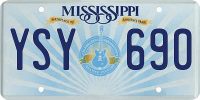 MS license plate YSY690