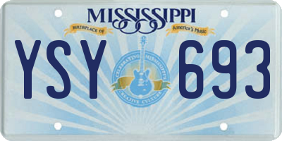 MS license plate YSY693
