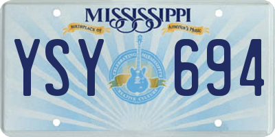 MS license plate YSY694