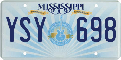 MS license plate YSY698