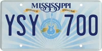 MS license plate YSY700