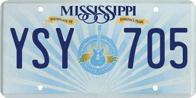 MS license plate YSY705