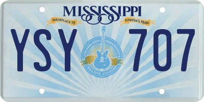 MS license plate YSY707