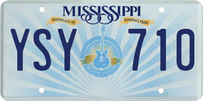 MS license plate YSY710