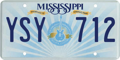 MS license plate YSY712