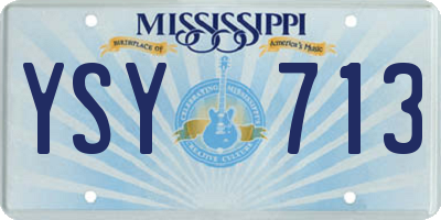 MS license plate YSY713