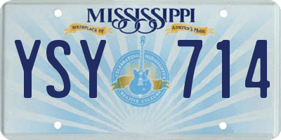 MS license plate YSY714