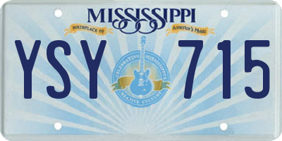 MS license plate YSY715