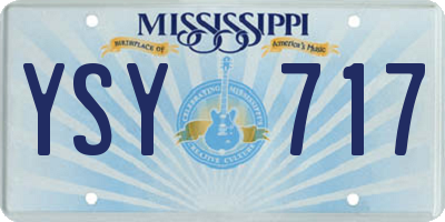 MS license plate YSY717