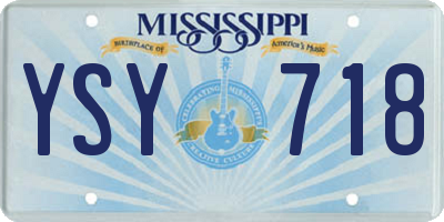 MS license plate YSY718