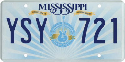 MS license plate YSY721