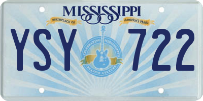 MS license plate YSY722