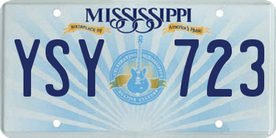 MS license plate YSY723