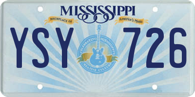 MS license plate YSY726