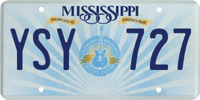 MS license plate YSY727