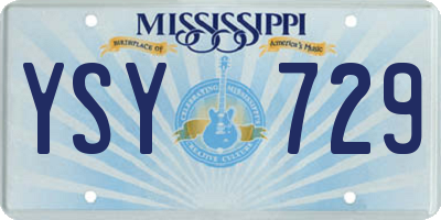 MS license plate YSY729