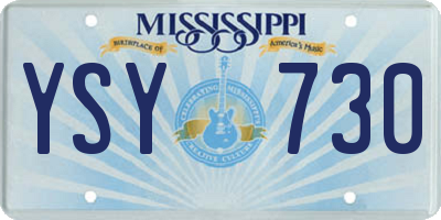 MS license plate YSY730
