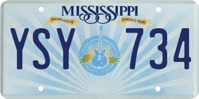 MS license plate YSY734
