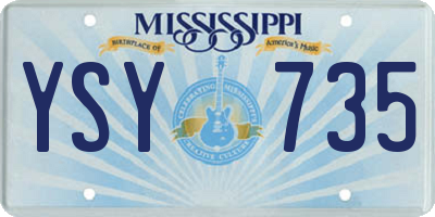 MS license plate YSY735