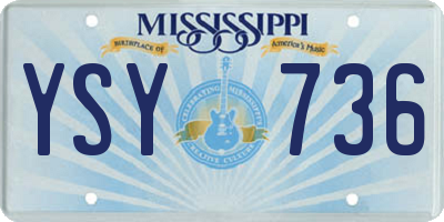 MS license plate YSY736