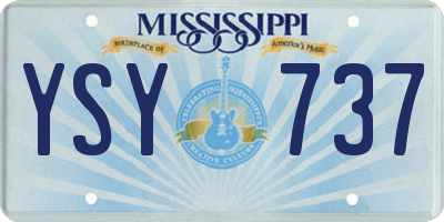 MS license plate YSY737