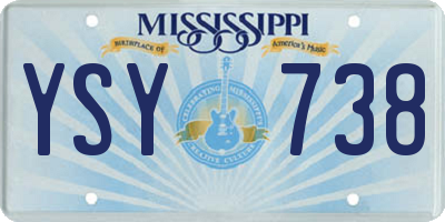 MS license plate YSY738